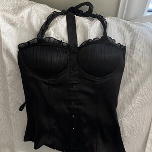 Wet Seal Black Smocked Top